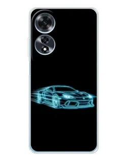 Чохол для OPPO A60 з картинкою «Неоновий контур Lamborghini»