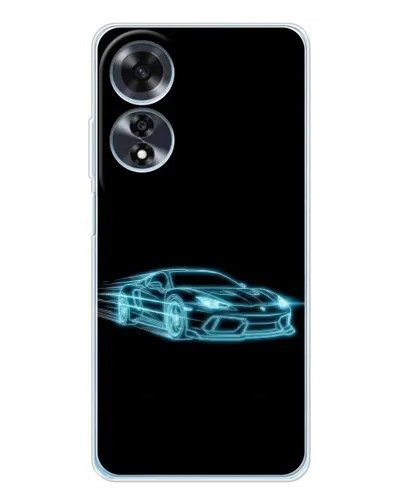 Чохол для OPPO A60 з картинкою «Неоновий контур Lamborghini»