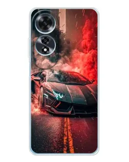 Чохол для OPPO A60 з картинкою «Lamborghini червоний дим»