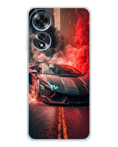 Чохол для OPPO A60 з картинкою «Lamborghini червоний дим»