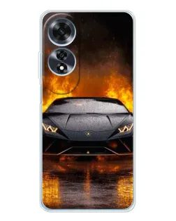 Чохол для OPPO A60 з картинкою «Lamborghini у вогні»