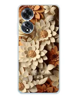 Чохол для OPPO A60 з картинкою «Бежевий флористичний декор»
