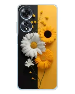 Чохол для OPPO A60 з картинкою «Соняшник та ромашка»