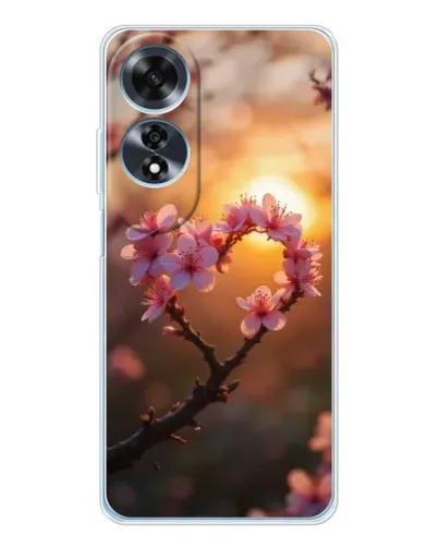 Чохол для OPPO A60 з картинкою «Рожевий цвіт сердечко на тлі заходу» Чохол для OPPO A60 з картинкою «Рожевий цвіт сердечко на тлі заходу»