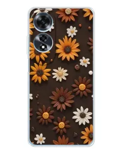 Чохол для OPPO A60 з картинкою «Візерунок з маленьких соняшників»