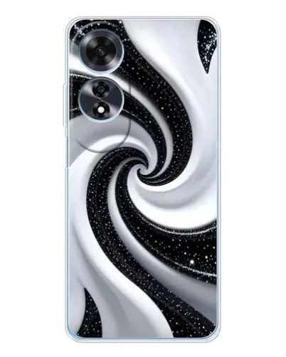 Чохол для OPPO A60 з картинкою «Чорно-біла спіраль»