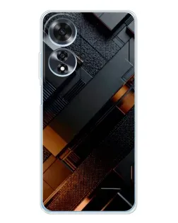 Чохол для OPPO A60 з картинкою «Чорні геометричні блоки»