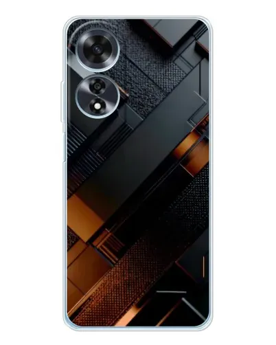 Чохол для OPPO A60 з картинкою «Чорні геометричні блоки»