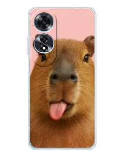 Чохол для OPPO A60 з картинкою «Капібара з язиком»