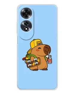 Чохол для OPPO A60 з картинкою «Капібара на скейті»