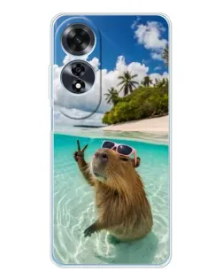 Чохол для OPPO A60 з картинкою «Капібара на морі»