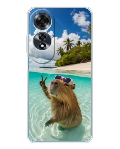 Чохол для OPPO A60 з картинкою «Капібара на морі»