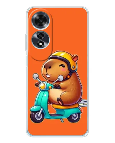 Чохол для OPPO A60 з картинкою «Капібара на скутері»