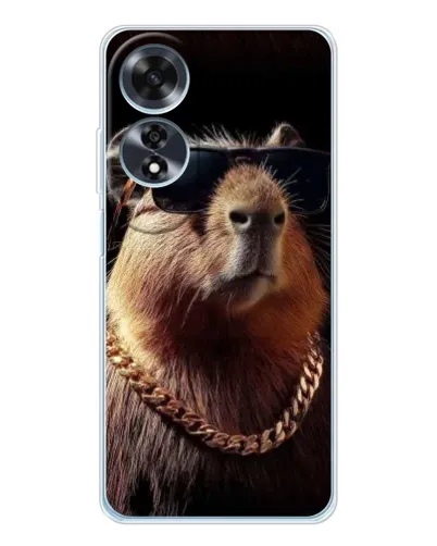 Чохол для OPPO A60 з картинкою «Капібара золотий ланцюг»