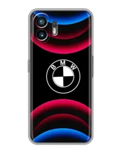 Чохол для OPPO A6k з картинкою «Логотип BMW та неонові дуги»