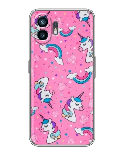 Чехол для OPPO A6k с картинкой «Unicorn паттерн розовый»