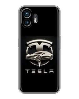 Чохол для OPPO A6k з картинкою «Tesla — срібне авто»
