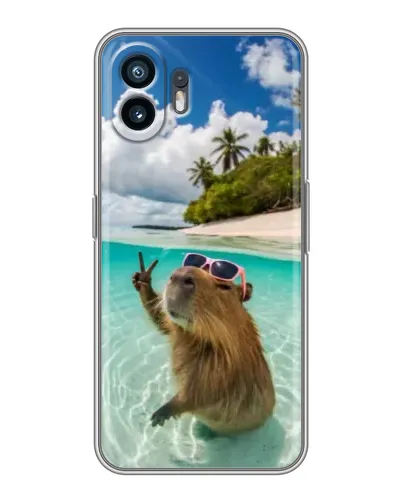 Чехол для OPPO A6k с картинкой «Капибара на море»