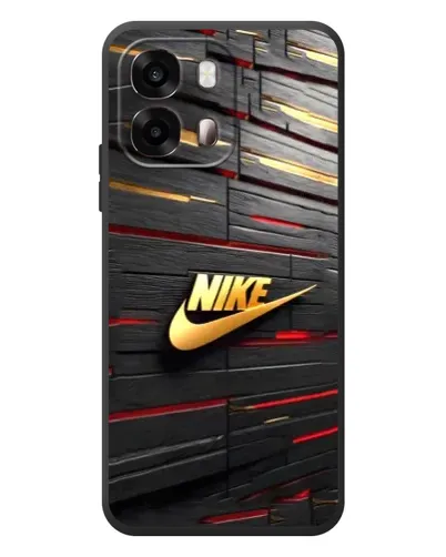 Чохол для OPPO A6s з картинкою «Золотий Nike на металі»