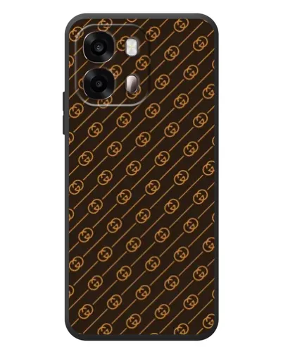 Чехол для OPPO A6s с картинкой «Gucci — золотые диагонали»