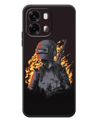 Чохол для OPPO A6s з картинкою «PUBG — вогняний силует»