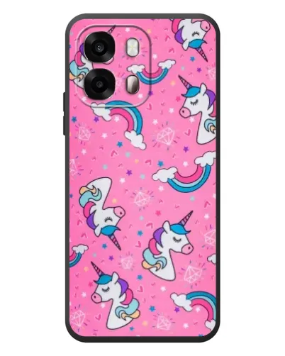 Чехол для OPPO A6s с картинкой «Unicorn паттерн розовый»