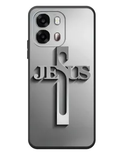 Чехол для OPPO A6s с картинкой «Металлический крест Jesus»