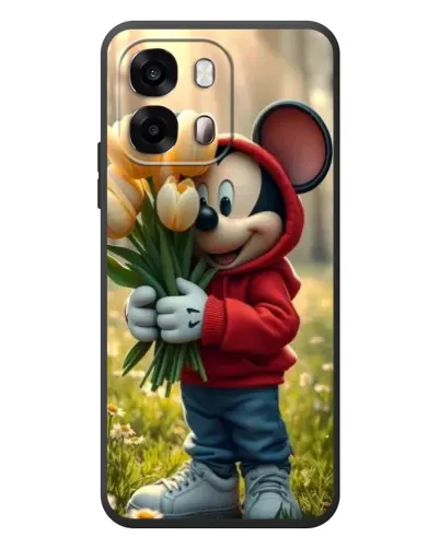 Чехол для OPPO A6s с картинкой «Микки с тюльпанами»