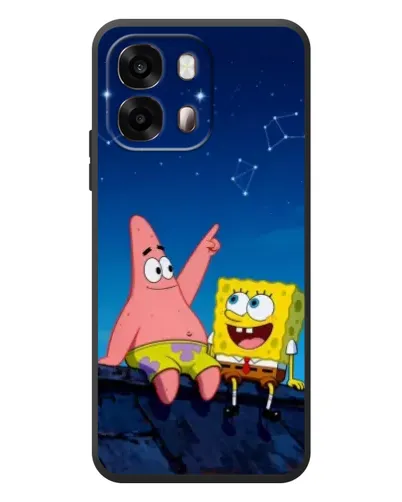 Чехол для OPPO A6s с картинкой «Губка Боб и Патрик ночью» Чехол для OPPO A6s с картинкой «Губка Боб и Патрик ночью»