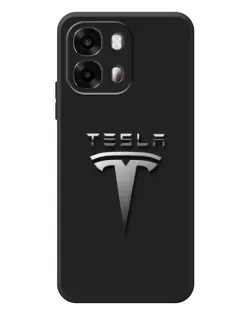 Чохол для OPPO A6s з картинкою «Сталевий логотип Tesla»