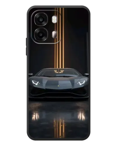 Чохол для OPPO A6s з картинкою «Lamborghini золоті лінії»