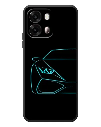 Чохол для OPPO A6s з картинкою «Блакитний силует Lamborghini»