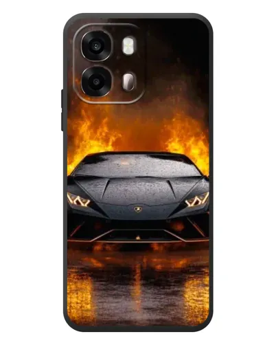 Чохол для OPPO A6s з картинкою «Lamborghini у вогні»