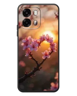 Чехол для OPPO A6s с картинкой «Розовый цвет сердце на фоне заката» Чехол для OPPO A6s с картинкой «Розовый цвет сердце на фоне заката»