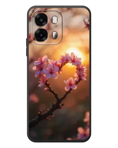 Чехол для OPPO A6s с картинкой «Розовый цвет сердце на фоне заката» Чехол для OPPO A6s с картинкой «Розовый цвет сердце на фоне заката»