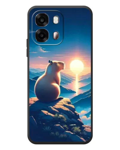 Чехол для OPPO A6s с картинкой «Закат солнца с капибарой» Чехол для OPPO A6s с картинкой «Закат солнца с капибарой»