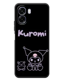 Чохол для OPPO A6x з картинкою «Kuromi — чорний мінімалізм»