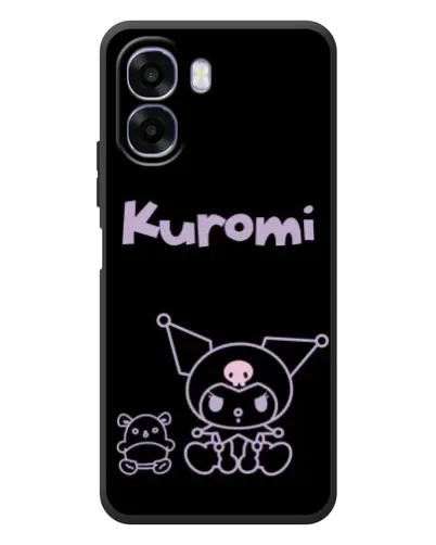 Чохол для OPPO A6x з картинкою «Kuromi — чорний мінімалізм»
