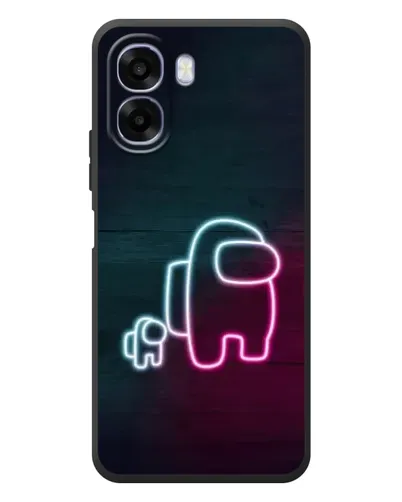 Чехол для OPPO A6x с картинкой «Among Us неон-арт»
