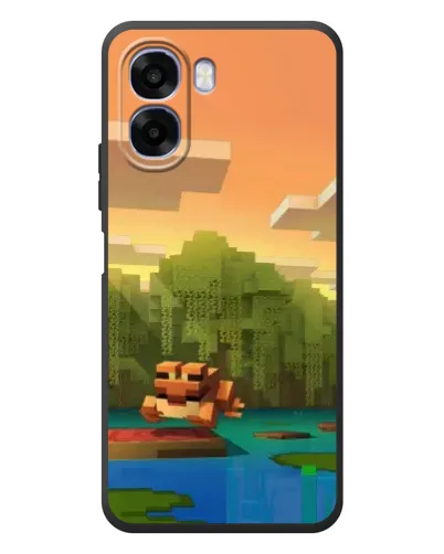 Чехол для OPPO A6x с картинкой «Майнкрафт закат солнца»