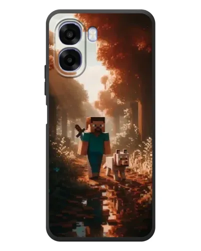 Чехол для OPPO A6x с картинкой «Стив в лесу»