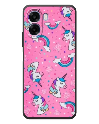 Чехол для OPPO A6x с картинкой «Unicorn паттерн розовый»