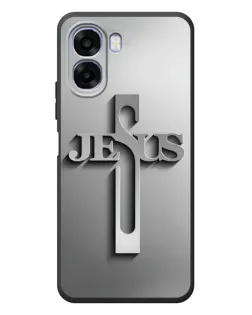 Чехол для OPPO A6x с картинкой «Металлический крест Jesus»