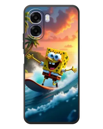 Чехол для OPPO A6x с картинкой «Губка Боб серфингист»