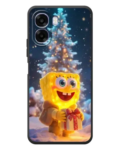 Чехол для OPPO A6x с картинкой «Рождественский Спанч Боб»