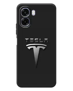 Чохол для OPPO A6x з картинкою «Сталевий логотип Tesla»