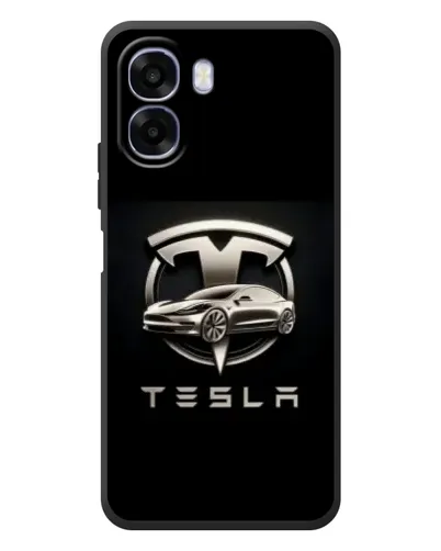 Чохол для OPPO A6x з картинкою «Tesla — срібне авто»
