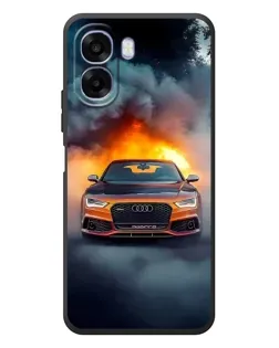 Чохол для OPPO A6x з картинкою «Audi у вогняному диму»