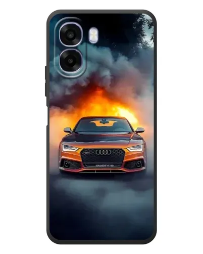 Чохол для OPPO A6x з картинкою «Audi у вогняному диму»