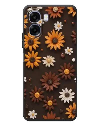 Чохол для OPPO A6x з картинкою «Візерунок з маленьких соняшників»